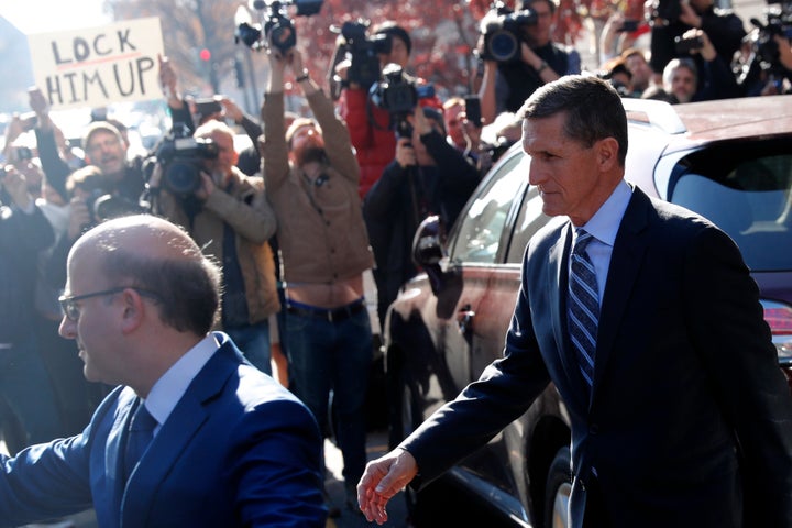 Former national security adviser Michael Flynn leaves U.S. District Court in Washington on Friday morning. It looks like a bigger shoe could soon drop.