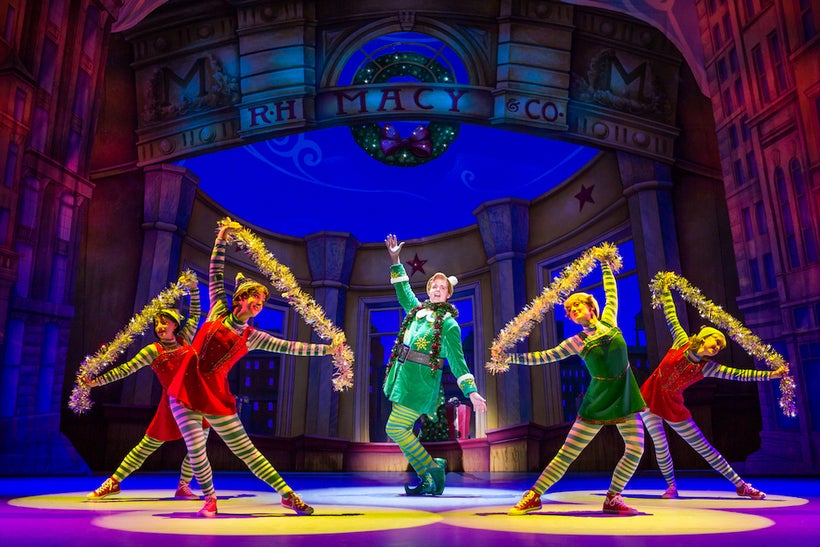 Erik Gratton and the cast of <em>Elf the Musical</em>