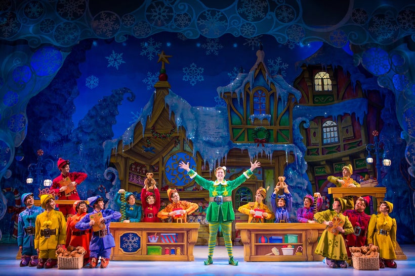 Erik Gratton and the cast of <em>Elf the Musical</em>