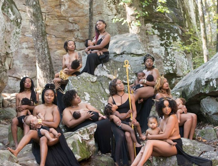 The goddess-themed photo shoot has gone viral. 