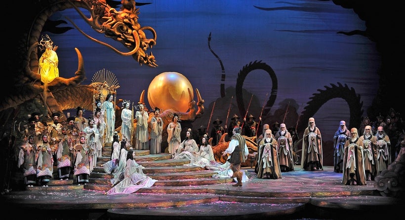 A scene from Allen Charles Klein's production of <strong><em>Turandot</em></strong> (a shared venture between several ope