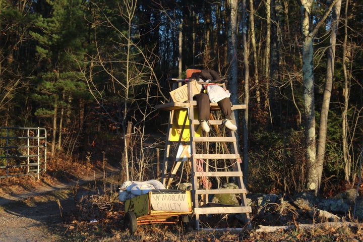 The remnants of a protest at Kinder Morgan's Connecticut Expansion Project line in Sandisfield, Massachusetts. Police have arrested more than 100 protesters at the site.