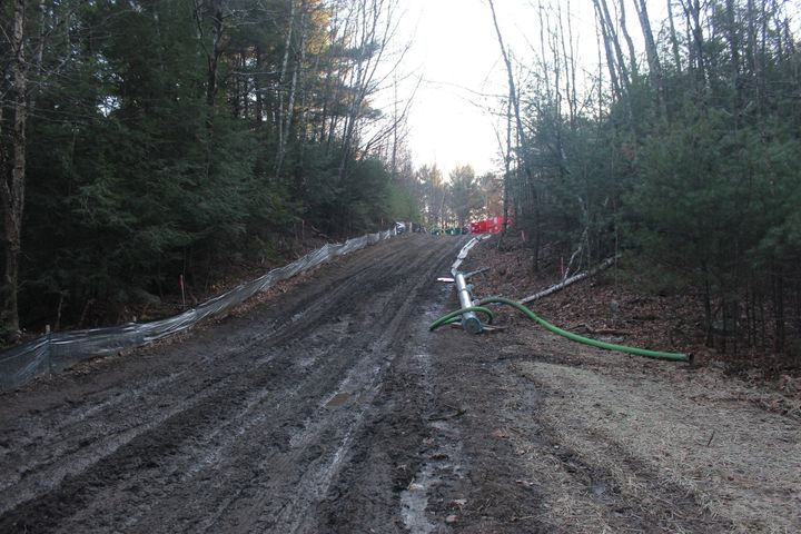 Equipment at the construction site of Kinder Morgan's Connecticut Expansion Project pipeline in Sandisfield, Massachusetts.