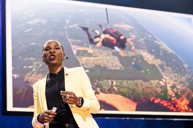 Luvvie Ajayi speaks at TEDWomen 2017 — Bridges, November 1-3, 2017, Orpheum Theatre, New Orleans, Louisiana. 