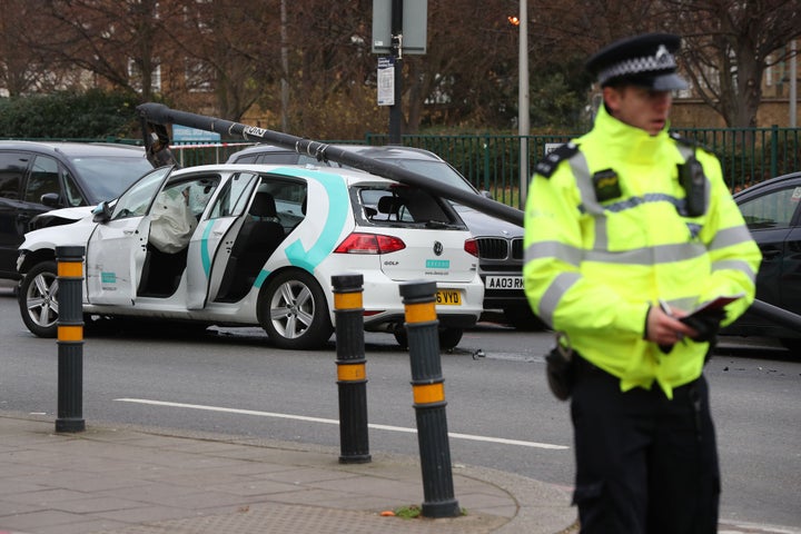 Police at the scene on Stockwell Road.