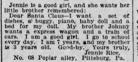 <p>Pittsburgh Press, December 1897</p>