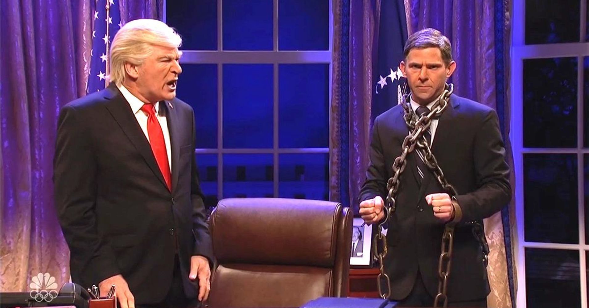 Baldwin's Scrooge-Trump Flamed By Ghosts On 'Saturday Night Live