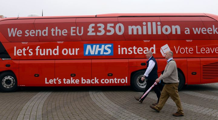 The Vote Leave campaign bus with that NHS pledge.