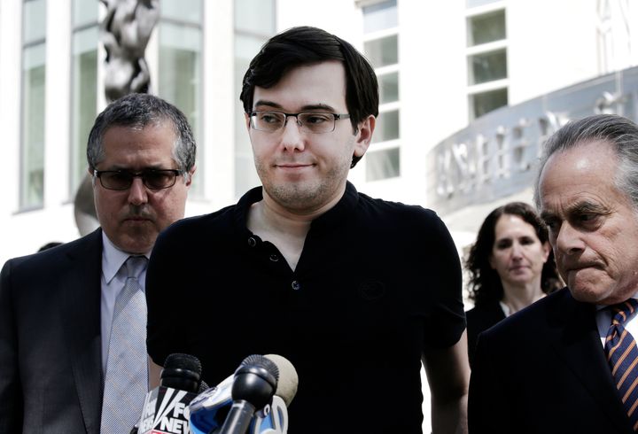 Martin Shkreli, the former CEO of Turing Pharmaceuticals, is seen outside a New York federal courthouse.
