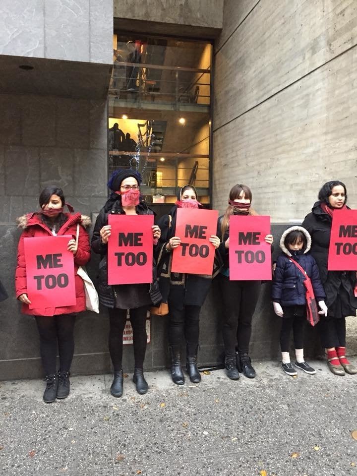 Protestors participating in "#Metoo at The Met Breuer" on Dec. 3.