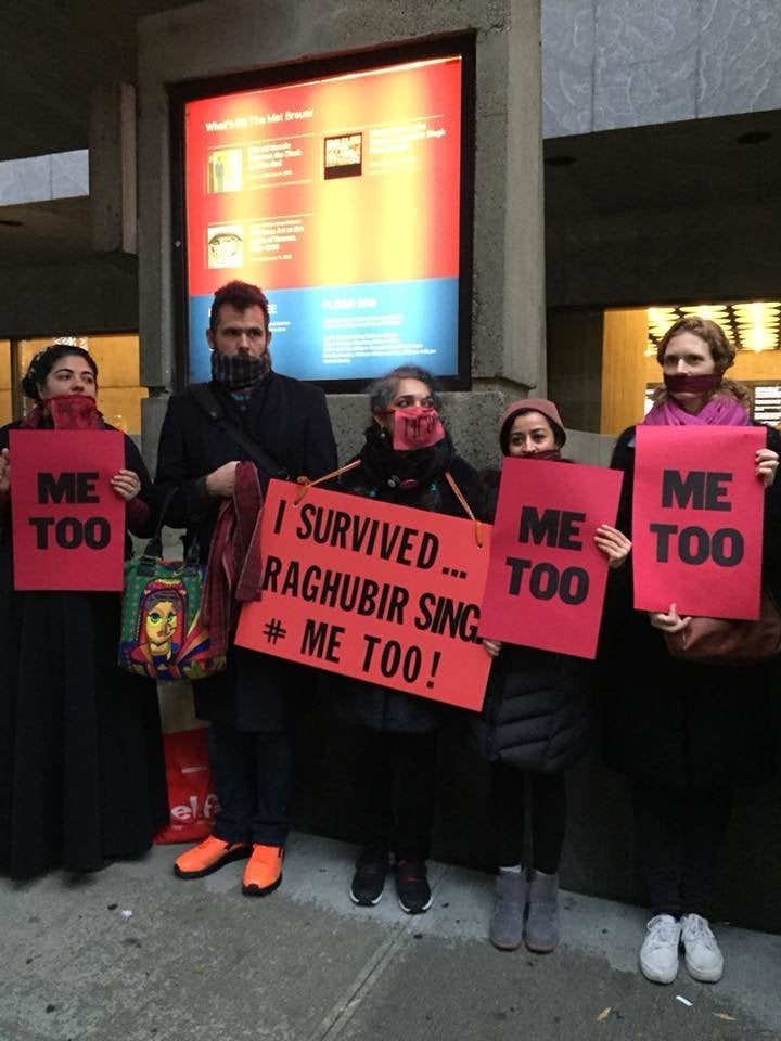 Protestors participating in "#MeToo at The Met Breuer" on Dec. 3.