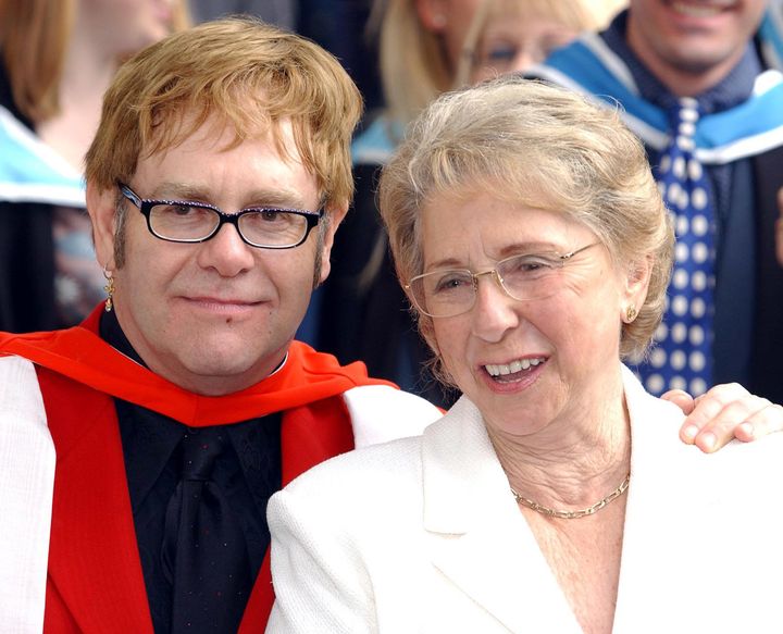 Elton and Sheila in 2002