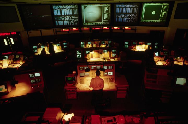 The original Voyager 2 mission control room. Things have changed quite a bit since then.