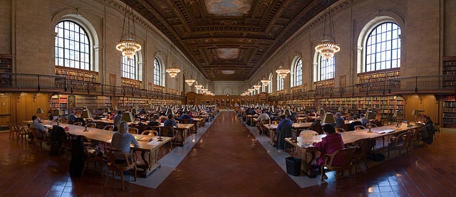 Rose Main Reading Room in the New York Public Library.