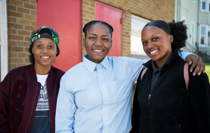 Porsche Lee, 29, center, is a dental analyst.