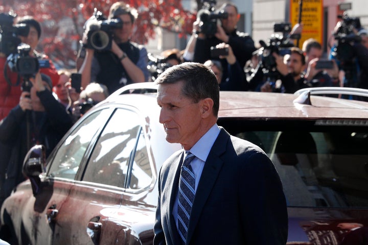 Former national security adviser Michael Flynn departs U.S. District Court on Dec. 1, 2017.