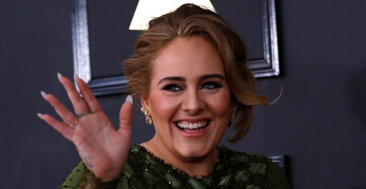 Singer Adele arriving at the Grammy Awards in February. 