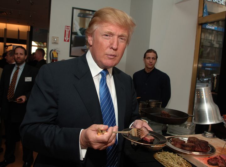 Trump is a big fan of McDonald's, steak, pizza and chips.