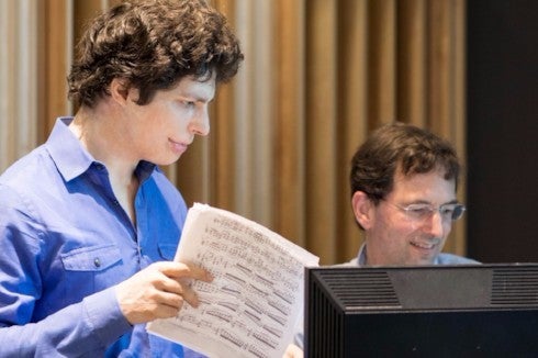 Augustin Hadelich listening to playback