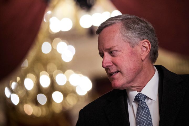 Rep. Mark Meadows (R-N.C.), chairman of the conservative House Freedom Caucus, speaks to reporters Monday on Capitol Hill. 