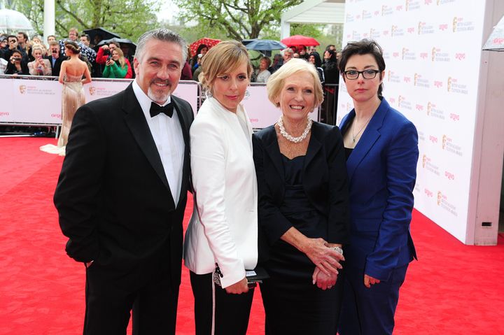 Paul with his former 'Bake Off' colleagues (l-r) Mel Giedroyc, Mary Berry and Sue Perkins