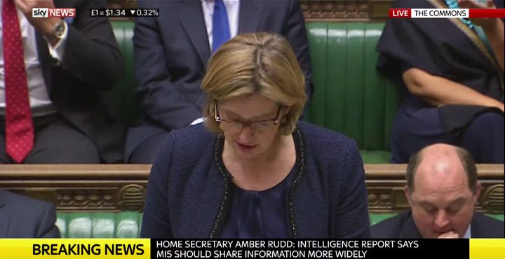 Home Secretary Amber Rudd said that blame for the string of terror attack to hit Britain this year 'lies squarely' with the terrorists