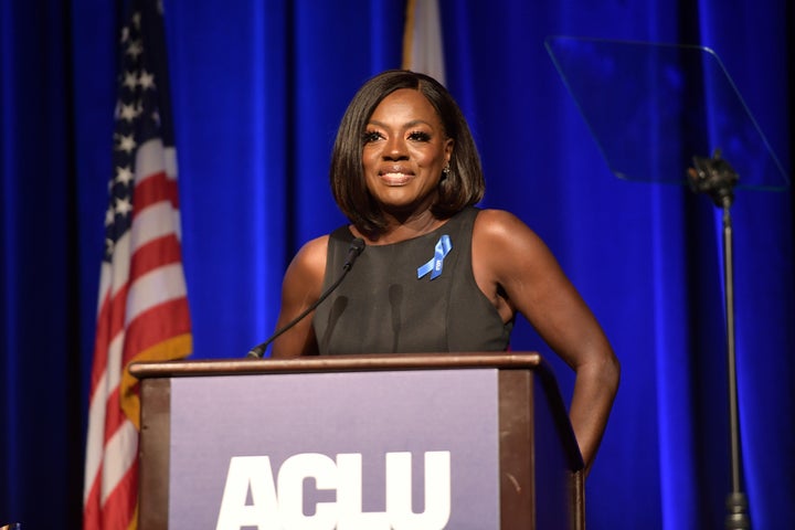 Honoree Viola Davis speaks at the ACLU Bill of Rights dinner on Dec. 3. in Beverly Hills, California.