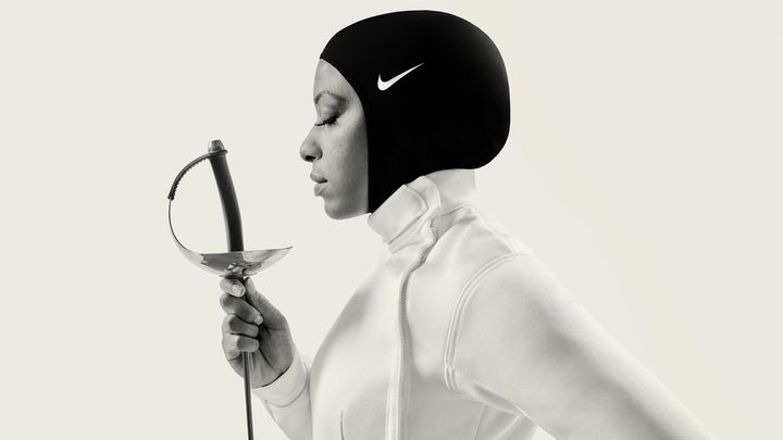 Ibtihaj Muhammad wears Nike's new sports hijab.