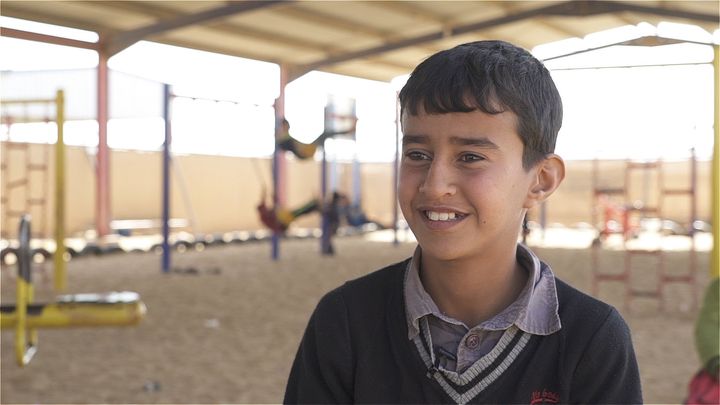 <strong>Usama's school was reduced to a pile of rocks mid-way through a football match with his friends in 2015</strong>