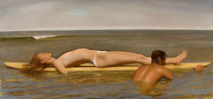 <p> Bo Bartlett, <em>Destine (Death of Venus)</em>, 1998, Oil on canvas, 45 x 97 ½ in. </p>