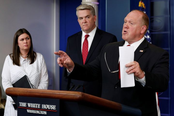 Thomas Homan, acting director of U.S. Immigration and Customs Enforcement, speaks at the White House on June 28, 2017.