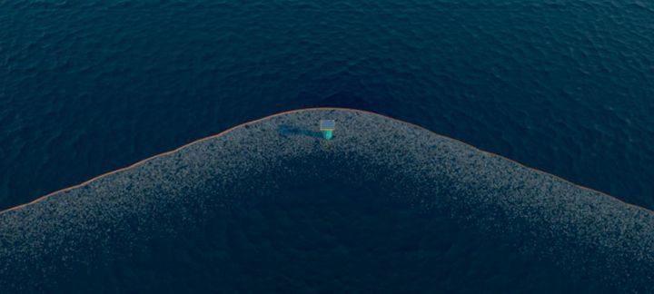 Artist rendering of Pacific cleanup technology. Erwin Zwart | Ocean Cleanup