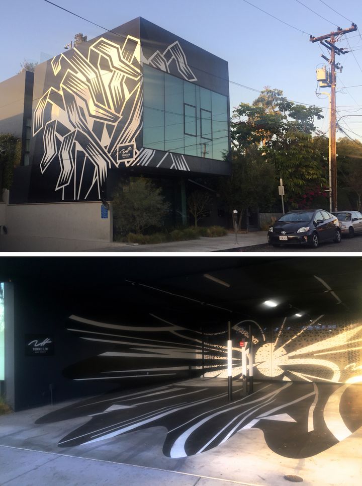 Murals by LA artist Tommii Lim on the new Belzberg Architects' office in Santa Monica. Photos by Edward Goldman. 