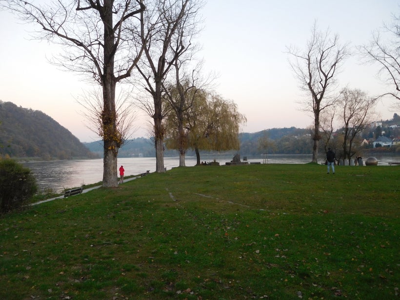 <strong>Where the Danube (left) and Inn meet</strong>
