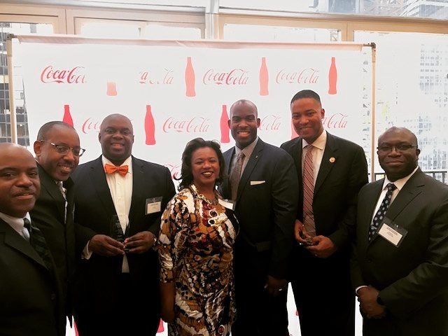 The League of 1789 hosts with honorees. L to R: Maurice Goodman; Greg Davis; New York City Deputy Mayor, Richard Buery; Lolita Jackson; Philadelphia City Councilman At-Large, Derek Green; Pennsylvania Montgomery County Commissioner (Vice Chair), Kenneth Lawrence Jr.; and Dawrwin Beauvais. 