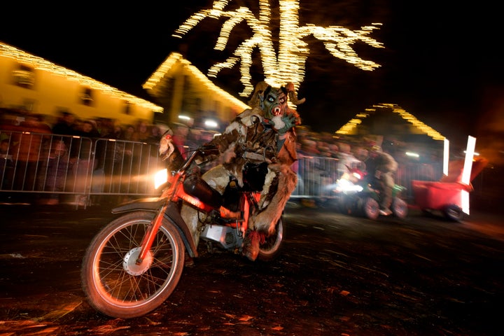 A Krampus party kicks into gear in Podkoren, Slovenia on Nov. 24, 2017.