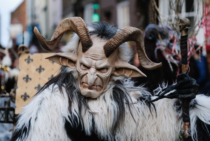 A Krampus celebrant in Whitby, England on Dec. 2. 