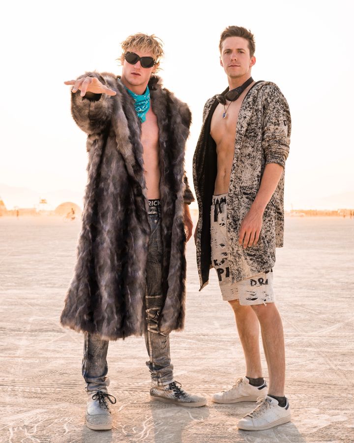 Logan Paul and Brendan North, vlogging at Burning Man