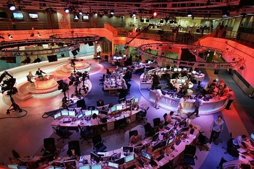 Screen shot of Aljazeera's newsroom