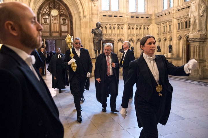 Sarah Binstead-Chapman leads the Speakers procession