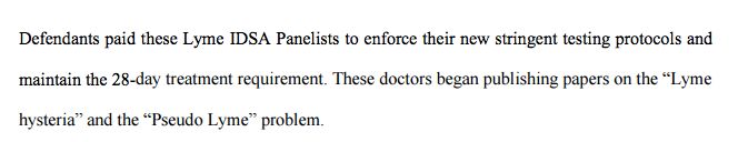  The lawsuit refers to insurers paying IDSA physician researchers to uphold their “arbitrary guidelines.”