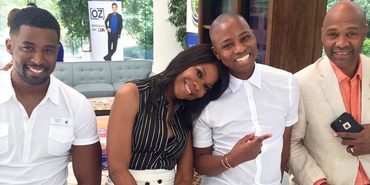 <p>Vaughn Alvarez on a press day with actors who with Tyler Perry (l-r) Gavin Houston, Angela Robinson, and Palmer Williams</p>