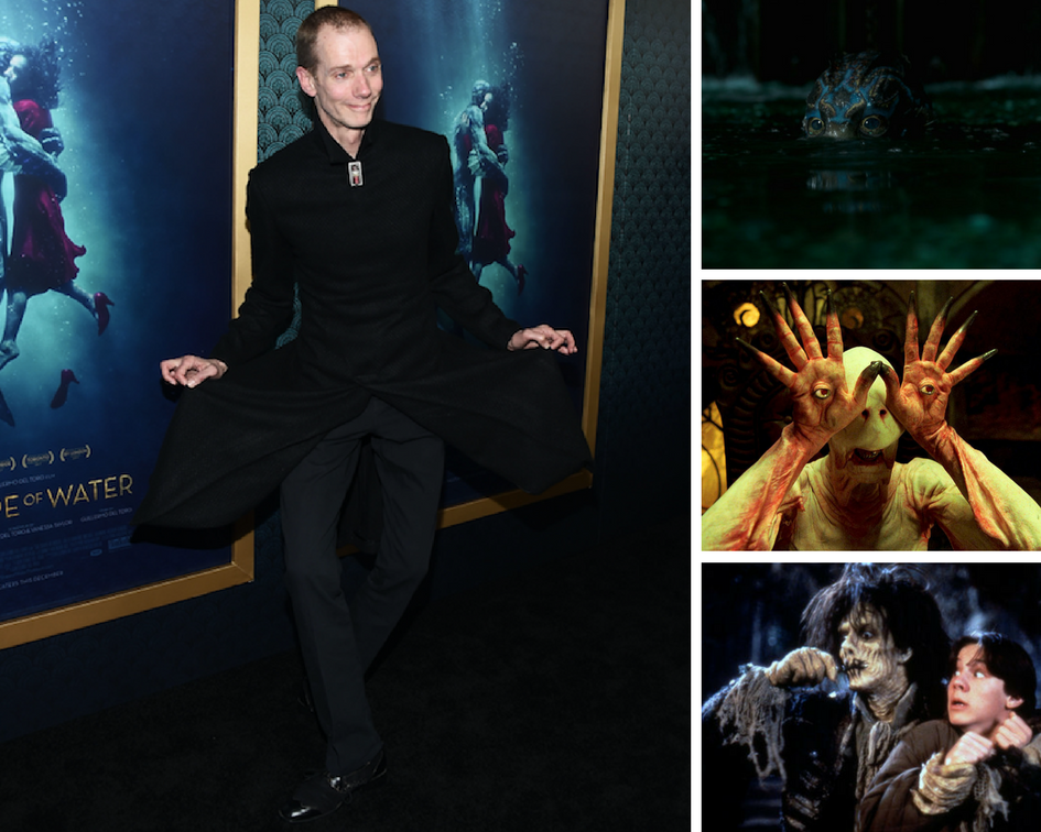 Left: Doug Jones attends a "Shape of Water" screening on Nov. 15, 2017. Right: Doug Jones in "The Shape of Water," "Pan's Labyrinth" and "Hocus Pocus."