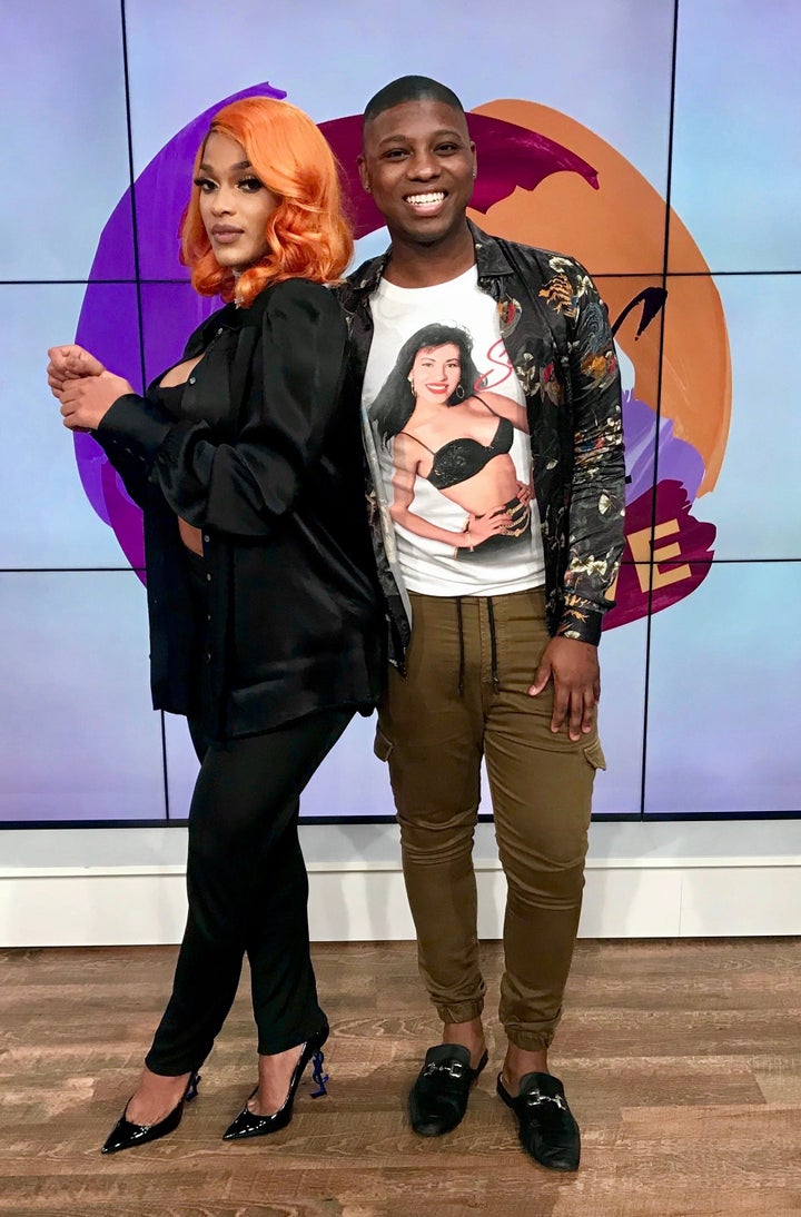 <p>Vaughn Alvarez with client, Joseline Hernandez</p>