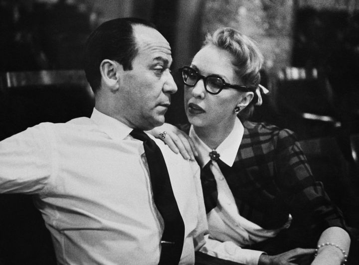 Composer Frank Loesser and his wife and singing partner Lynn Garland in NYC in 1956.