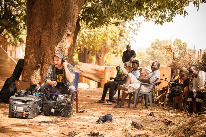 <p>Mark Johnson recording in Bamako, Mali.</p>