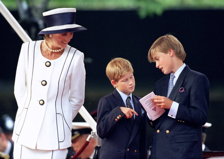 Princess Diana and her sons in 1995.