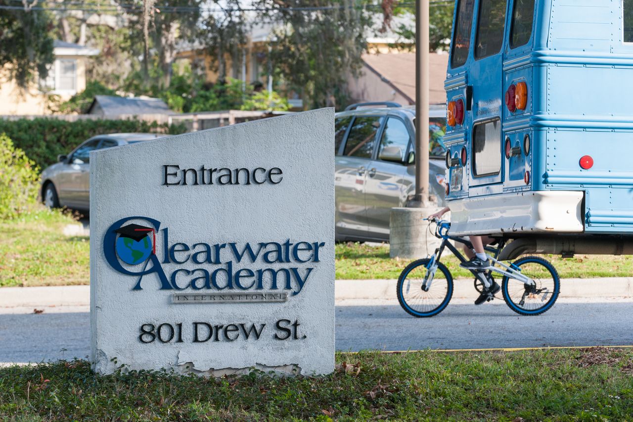 Clearwater Academy bills itself as secular, despite using educational methods developed by L. Ron Hubbard, the founder of the Church of Scientology.