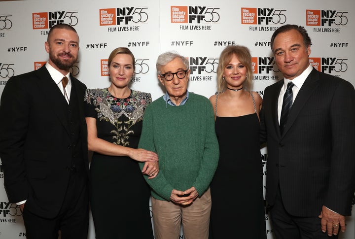 Justin Timberlake, Kate Winslet, Woody Allen, Juno Temple and Jim Belushi attend the NYFF premiere of "Wonder Wheel" in New York City.