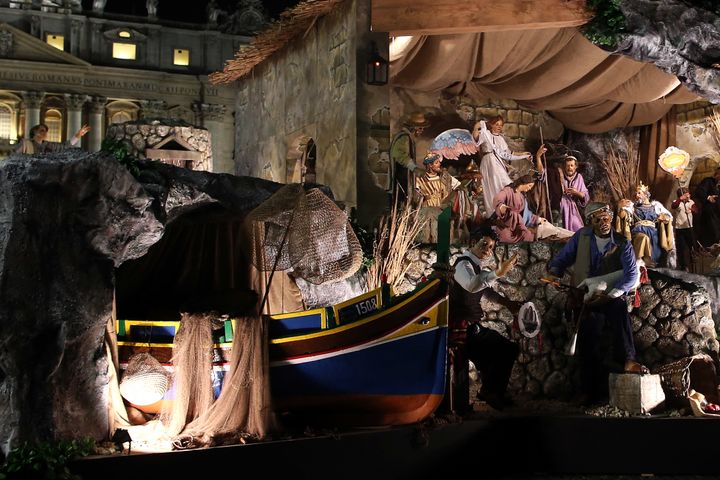 The Nativity scene in St. Peter's Square on Dec. 14, 2016, in Rome, Italy.